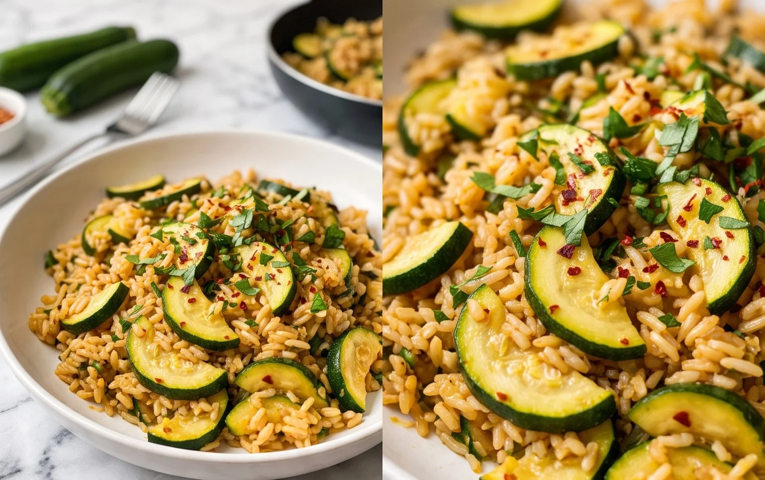 Zucchini-Reis-Pfanne: Sonnige Aromen schnell gekocht