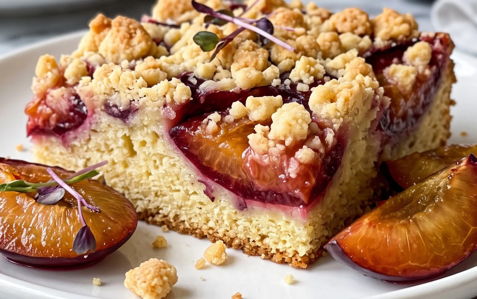 Pflaumenkuchen mit Streuseln